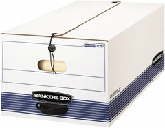 BANKERS BOX - 1 Compartment, 15-1/4" Wide x 10-3/4" High x 19-3/4" Deep, Storage Box - Corrugated Cardboard, White/Blue - Exact Tooling