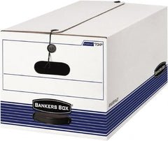BANKERS BOX - 1 Compartment, 12-1/4" Wide x 10-3/4" High x 24-1/8" Deep, Storage Box - Corrugated Cardboard, White/Blue - Exact Tooling
