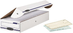 BANKERS BOX - 1 Compartment, 9-1/4" Wide x 4-1/8" High x 25" Deep, Storage Box - Corrugated Cardboard, White/Blue - Exact Tooling