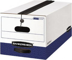 BANKERS BOX - 1 Compartment, 12-1/4" Wide x 10-3/4" High x 24-1/8" Deep, Storage Box - Corrugated Cardboard, White/Blue - Exact Tooling