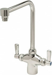 Zurn - Bent Riser, Two Handle, Chrome Plated Single Hole Mount, Laboratory Faucet - Lever Handle - Exact Tooling