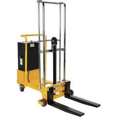 Vestil - 550 Lb Capacity, 57" Lift Height, Battery Operated Lift - 2" Lowered Height, 25-1/2" Fork Length, 31" Overall Width - Exact Tooling