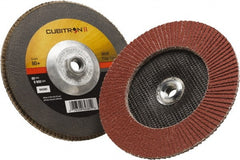 3M - 80 Grit, 7" Disc Diam, 5/8-11 Center Hole, Type 27 Ceramic Flap Disc - 8,500 Max RPM, Polyester Backing, Arbor Attaching System, Coated - Exact Tooling