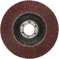 3M - 40 Grit, 5" Disc Diam, 5/8-11 Center Hole, Type 27 Ceramic Flap Disc - 12,100 Max RPM, Polyester Backing, Arbor Attaching System, Coated - Exact Tooling