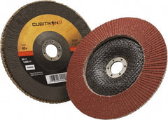 3M - 40 Grit, 7" Disc Diam, 7/8" Center Hole, Type 29 Ceramic Flap Disc - 8,500 Max RPM, Polyester Backing, Arbor Attaching System, Coated - Exact Tooling