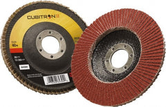 3M - 40 Grit, 4-1/2" Disc Diam, 7/8" Center Hole, Type 29 Ceramic Flap Disc - 13,300 Max RPM, Polyester Backing, Arbor Attaching System, Coated - Exact Tooling