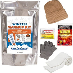 PRO-SAFE - Emergency Preparedness Kits Type: Winter Warm Up Kit Contents: Knit Stocking Cap; Gloves; Tube Socks; Emergency Blanket; (2) Hand Warmers - Exact Tooling