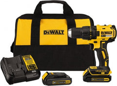 DeWALT - 20 Volt 1/2" Chuck Mid-Handle Cordless Drill - 0-1600 RPM, Reversible, 2 Lithium-Ion Batteries Included - Exact Tooling