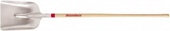 Razor-Back - 13-1/4" High x 11" Wide Square Aluminum Scoop - 48" Long Wood Straight Handle, No Step - Exact Tooling