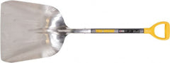 True Temper - 19-1/4" High x 15-3/8" Wide Square Aluminum Scoop - 27" Long Wood D-Grip Handle, No Step - Exact Tooling