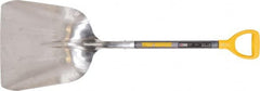 True Temper - 18-1/2" High x 15" Wide Square Aluminum Scoop - 27" Long Wood D-Grip Handle, No Step - Exact Tooling