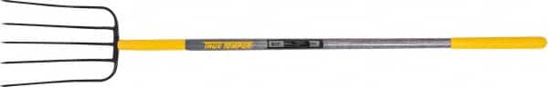True Temper - Manure Fork with 48" Long Wood Handle - 5 Tines, 12" Tine Length - Exact Tooling