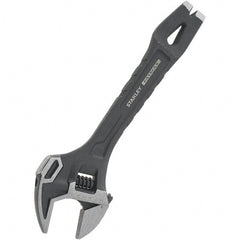 Stanley - 1-1/4" Jaw Capacity, 10" Ratcheting Adjustable Wrench - Steel, Black Oxide Finish, 10" OAL - Exact Tooling