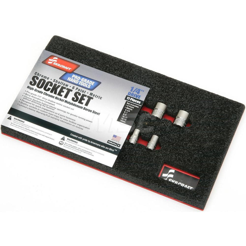 Ability One - 11 Pc 1/4" Drive Deep Socket Set - Exact Tooling