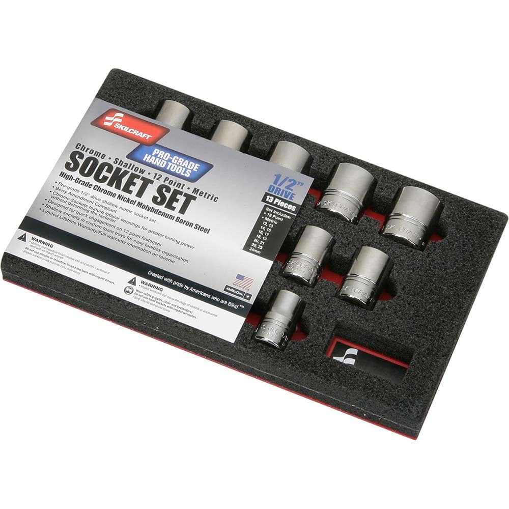 Ability One - 13 Pc 1/2" Drive Deep Socket Set - Exact Tooling