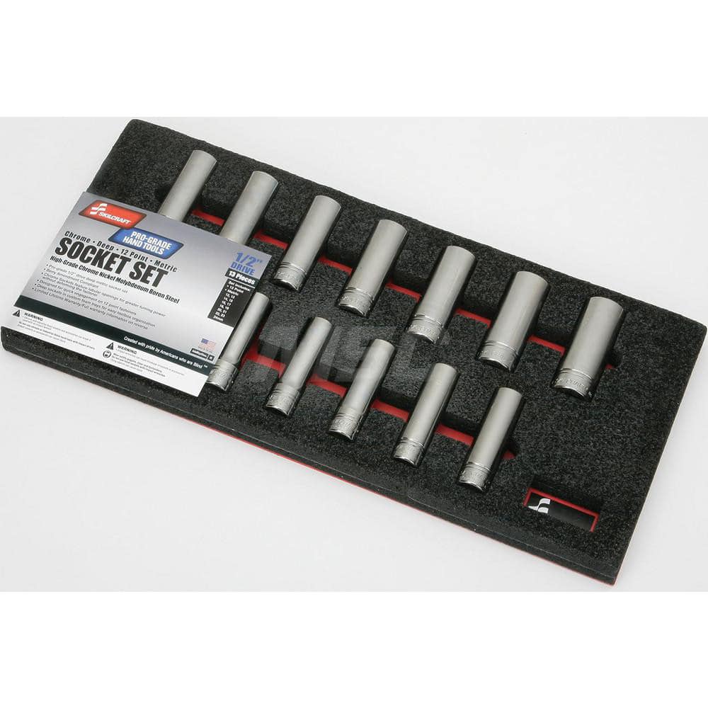 Ability One - 13 Pc 1/2" Drive Deep Socket Set - Exact Tooling