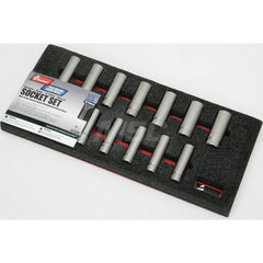 Ability One - 13 Pc 1/2" Drive Deep Socket Set - Exact Tooling