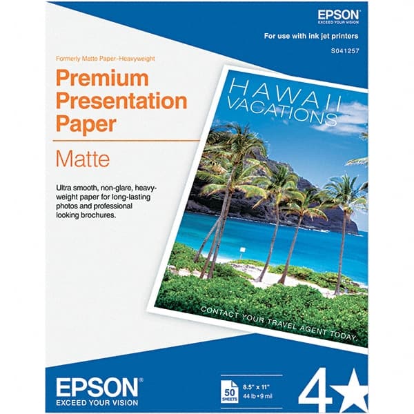 Epson - 8-1/2" x 11" Bright White Photo Paper - Use with Inkjet Printers - Exact Tooling