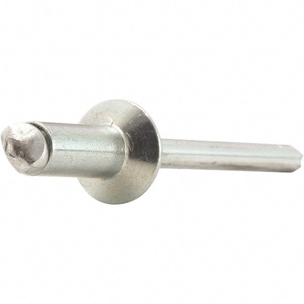 STANLEY Engineered Fastening - Size 4 Countersunk Head Steel Open End Blind Rivet - Steel Mandrel, 0.126" to 0.187" Grip, 1/8" Head Diam, 0.129" to 0.133" Hole Diam, 0.078" Body Diam - Exact Tooling