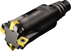 Sandvik Coromant - 6 Inserts, 0.6693" Cutter Diam, 0.85mm Max Depth of Cut, Indexable High-Feed Face Mill - Series CoroMill 415 - Exact Tooling