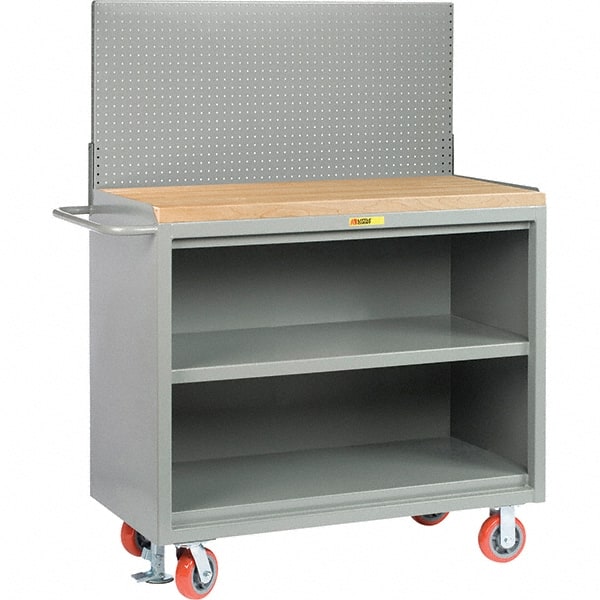 Little Giant - 3,600 Lb Capacity Mobile Service Bench - 53" Wide x 24" Deep x 43" High, Steel, Gray - Exact Tooling