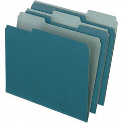 Pendaflex - 9-1/2 x 11-5/8", Letter Size, Blue, File Folders with Top Tab - 11 Point Stock, Assorted Tab Cut Location - Exact Tooling