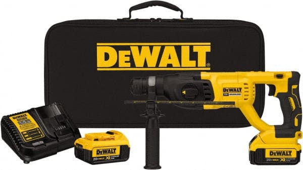 DeWALT - 20 Volt 1" SDS Plus Chuck Cordless Rotary Hammer - 0 to 5,550 BPM, 0 to 1,500 RPM, Reversible - Exact Tooling