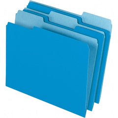 Pendaflex - 9-1/2 x 11-5/8", Letter Size, Blue/Light Blue, File Folders with Top Tab - 11 Point Stock, Assorted Tab Cut Location - Exact Tooling