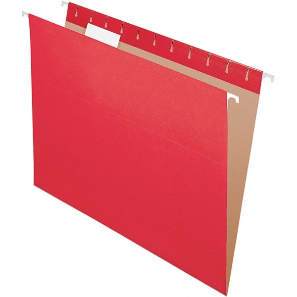 Pendaflex - 8-1/2 x 11", Letter Size, Red, Hanging File Folder - 11 Point Stock, 1/5 Tab Cut Location - Exact Tooling