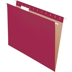 Pendaflex - 8-1/2 x 11", Letter Size, Burgundy, Hanging File Folder - 11 Point Stock, 1/5 Tab Cut Location - Exact Tooling