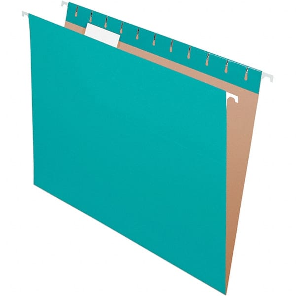 Pendaflex - 8-1/2 x 11", Letter Size, Aqua, Hanging File Folder - 11 Point Stock, 1/5 Tab Cut Location - Exact Tooling