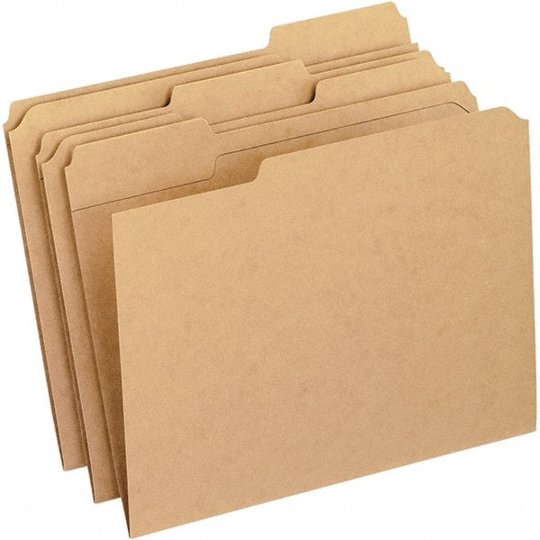 Pendaflex - 9-7/8 x 11-3/4", Letter Size, Brown, File Folders with Top Tab - 11 Point Stock, Assorted Tab Cut Location - Exact Tooling