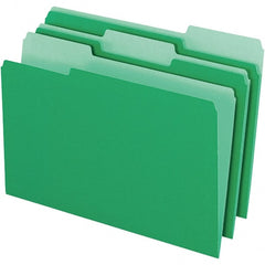 Pendaflex - 9-1/2 x 14-5/8", Legal, Green/Light Green, File Folders with Top Tab - 11 Point Stock, Assorted Tab Cut Location - Exact Tooling
