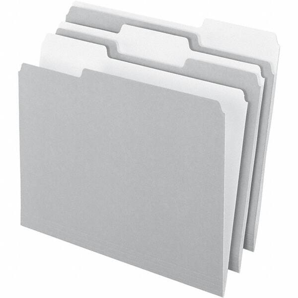 Pendaflex - 11-5/8 x 9-3/16", Letter Size, Gray, File Folders with Top Tab - 11 Point Stock, Assorted Tab Cut Location - Exact Tooling