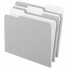 Pendaflex - 11-5/8 x 9-3/16", Letter Size, Gray, File Folders with Top Tab - 11 Point Stock, Assorted Tab Cut Location - Exact Tooling