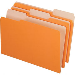 Pendaflex - 14-5/8 x 9-3/16", Legal, Orange, File Folders with Top Tab - 11 Point Stock, Assorted Tab Cut Location - Exact Tooling