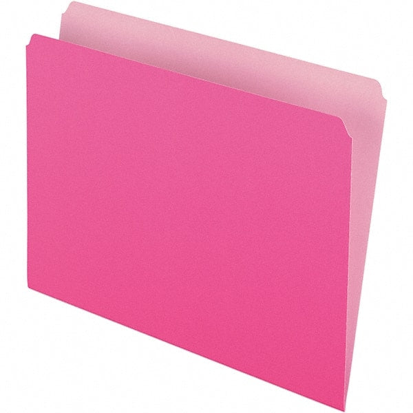Pendaflex - 9-1/2 x 11-5/8", Letter Size, Pink, File Folders with Top Tab - 11 Point Stock, Straight Tab Cut Location - Exact Tooling