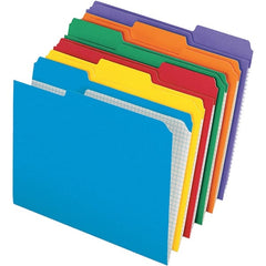 Pendaflex - 9-1/2 x 11-5/8", Letter Size, Assorted Colors, File Folders with Top Tab - 11 Point Stock, Assorted Tab Cut Location - Exact Tooling