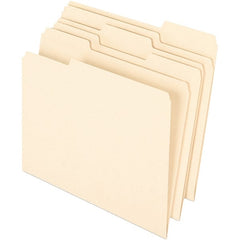 Pendaflex - 9-1/2 x 11-5/8", Letter Size, Manila, File Folders with Top Tab - 11 Point Stock, Assorted Tab Cut Location - Exact Tooling