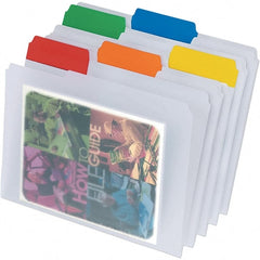 Pendaflex - 9-1/2 x 11-3/4", Letter Size, Clear, File Folders with Top Tab - Assorted Tab Cut Location - Exact Tooling