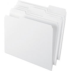 Pendaflex - 9-1/2 x 11-5/8", Letter Size, White, File Folders with Top Tab - 11 Point Stock, Assorted Tab Cut Location - Exact Tooling