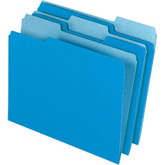 Pendaflex - 11-5/8 x 9-3/16", Letter Size, Blue, File Folders with Top Tab - 11 Point Stock, Assorted Tab Cut Location - Exact Tooling
