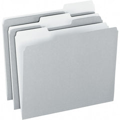 Pendaflex - 9-1/2 x 11-5/8", Letter Size, Gray/Light Gray, File Folders with Top Tab - 11 Point Stock, Assorted Tab Cut Location - Exact Tooling