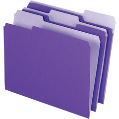 Pendaflex - 11-5/8 x 9-3/16", Letter Size, Violet, File Folders with Top Tab - 11 Point Stock, Assorted Tab Cut Location - Exact Tooling