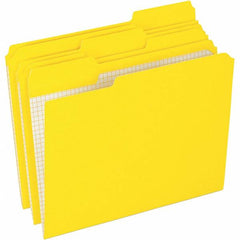 Pendaflex - 9-1/2 x 11-5/8", Letter Size, Yellow, File Folders with Top Tab - 11 Point Stock, Assorted Tab Cut Location - Exact Tooling