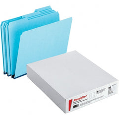 Pendaflex - 11-3/4 x 9-1/2", Letter Size, Blue, File Folders with Top Tab - Assorted Tab Cut Location - Exact Tooling