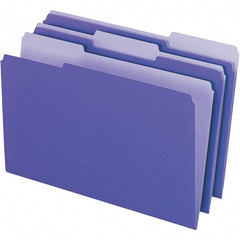 Pendaflex - 14-5/8 x 9-3/16", Legal, Violet, File Folders with Top Tab - 11 Point Stock, Assorted Tab Cut Location - Exact Tooling
