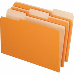 Pendaflex - 9-1/2 x 14-5/8", Legal, Orange/Light Orange, File Folders with Top Tab - 11 Point Stock, Assorted Tab Cut Location - Exact Tooling