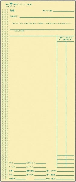 TOPS - 4" High x 9-1/2" Wide Weekly Time Cards - Use with Acroprint ATR206, Cincinnati C3000, Lathem M154 - Exact Tooling