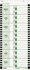 Lathem Time - 1" High x 3-3/4" Wide Weekly Time Cards - Use with Lathem Model 800P - Exact Tooling